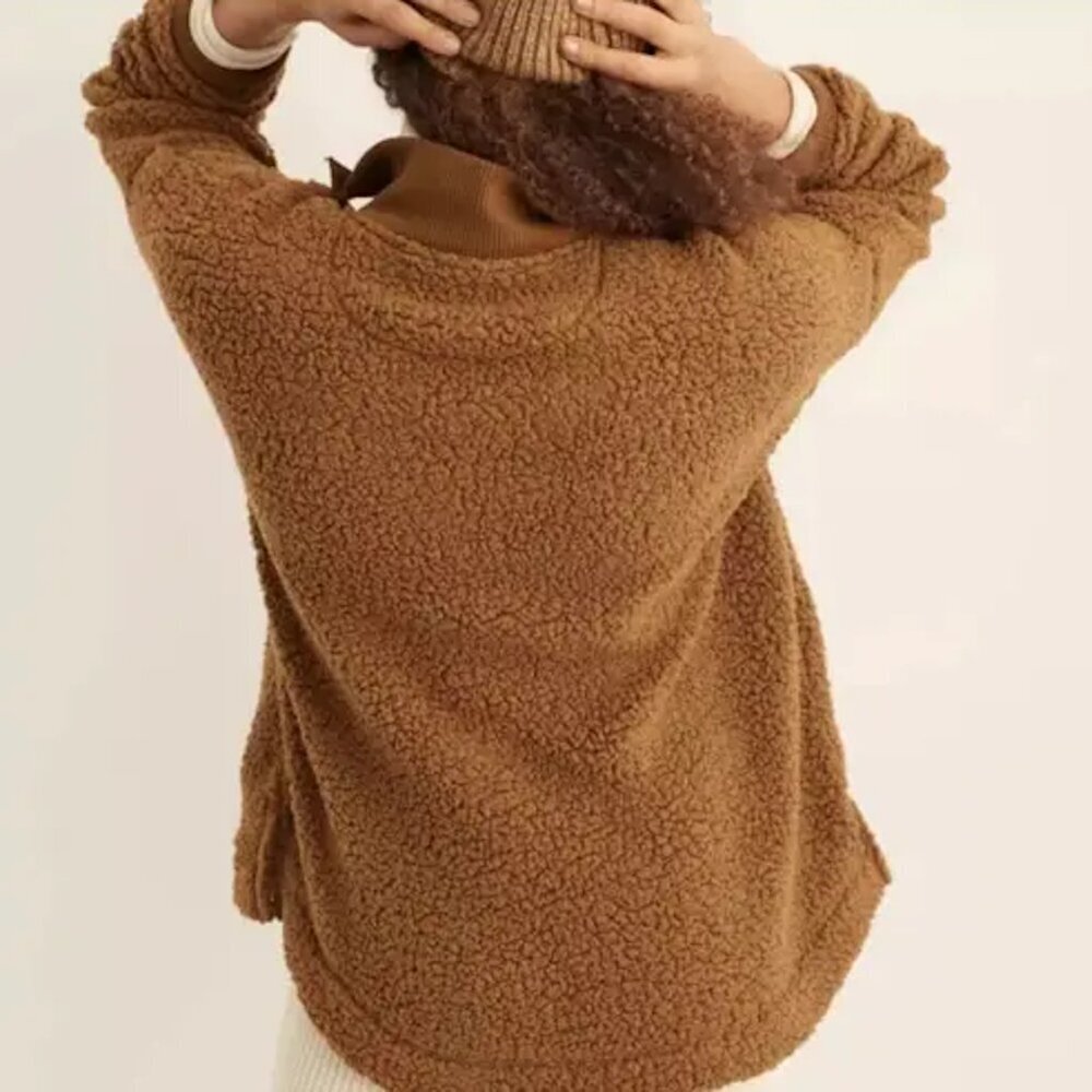 New Aerie Dream Sherpa Quarter Zip Sweatshirt Size S - Picture 2 of 10